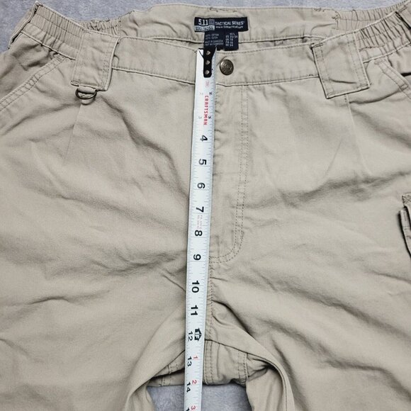 5.11 Tactical Pants Mens 38x33 Beige Cargo Distressed Utility Workwear A2 - Picture 6 of 10